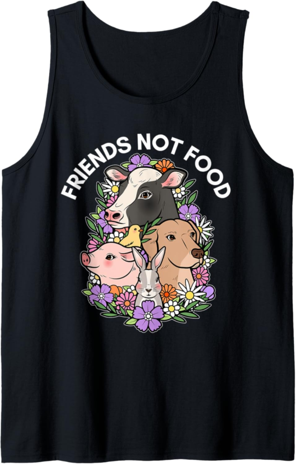 Funny Vegan Christmas Plant Based Xmas Friends Not Food Tank... - Image 2